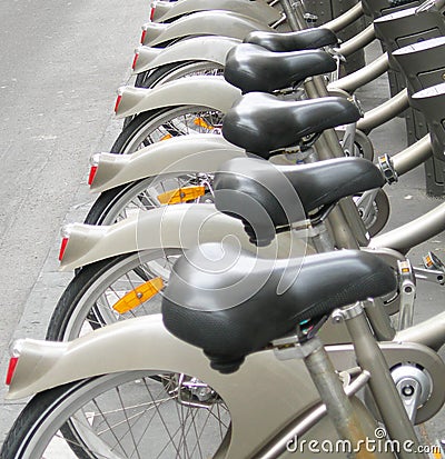 Rental bicycles Paris France Stock Photo