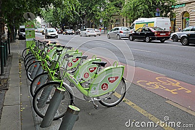 Rental Bicycles Station Editorial Stock Photo