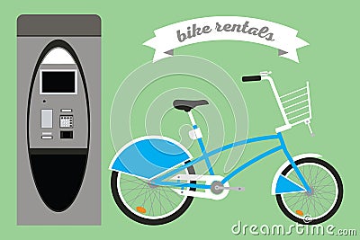 Rental bikes Vector Illustration