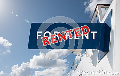 RENTED sign Stock Photo