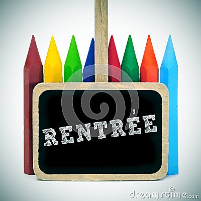 Rentree, back to school written in french Stock Photo