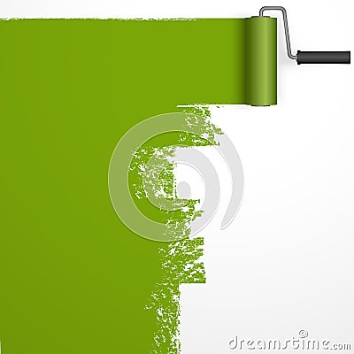 repainting with paint roller Vector Illustration