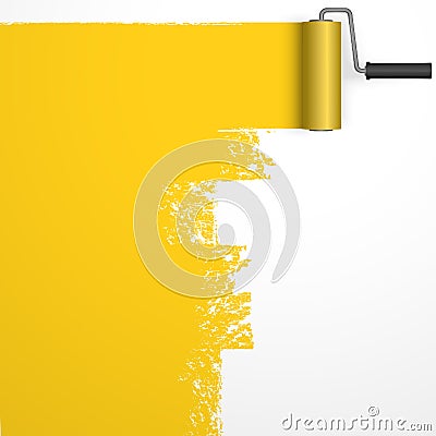 repainting with paint roller Vector Illustration