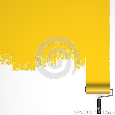 repainting with paint roller Vector Illustration