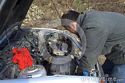 Repair car Stock Photo