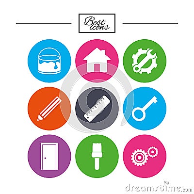 Repair, construction icons. Service signs. Vector Illustration