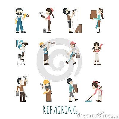 Repair house Vector Illustration