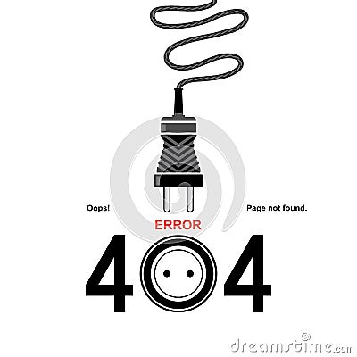 Repair Icon with Plug. Mechanic Service Concept . Technical Maintenance. Tech Support. 404 Error. Page Not Found. Vector Illustration
