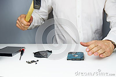 Repair laptop Stock Photo