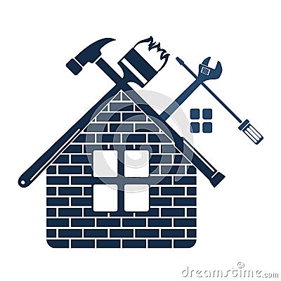 Repair and maintenance of home symbol Vector Illustration