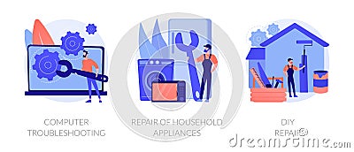 Repair and maintenance services abstract concept vector illustrations. Vector Illustration