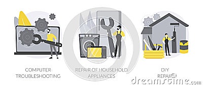 Repair and maintenance services abstract concept vector illustrations. Vector Illustration