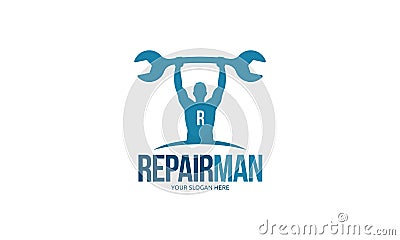 Repair Man Logo Vector Illustration