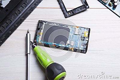 Repair of motherboards and other technicians Stock Photo