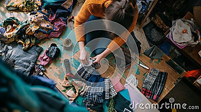 Repair and repurpose old clothing, shoes and furniture to create new functional items. Stock Photo