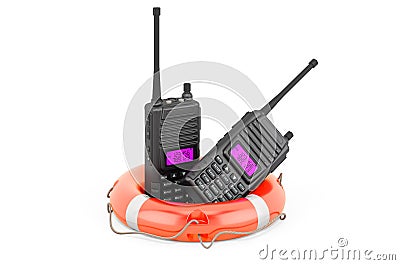 Repair and Service of portable radios walkie-talkie. 3D rendering Stock Photo