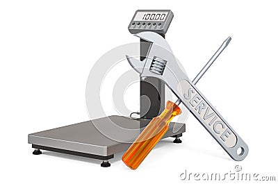 Repair and service of Warehouse Scale, 3D rendering Stock Photo