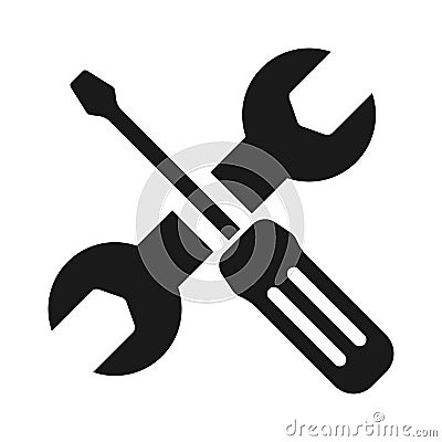 Repair tools icon vector. Tool icon vector. setting icon vector. Wrench and screwdriver. support, Service Vector Illustration