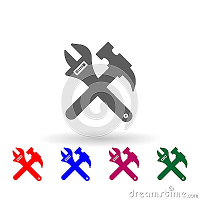Repair tools multi color icon. Simple glyph, flat vector of car repear icons for ui and ux, website or mobile application Stock Photo