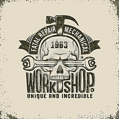 Repair Workshop Logo Vector Illustration