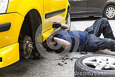 Repairing Car Stock Photo
