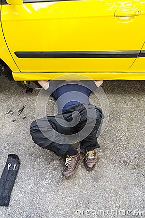 Repairing Car Stock Photo