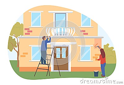 Repairing house concept Vector Illustration