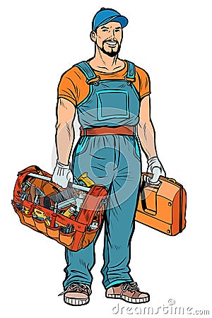 Repairman handyman service professional Vector Illustration