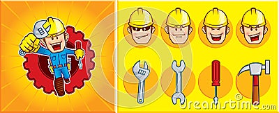 Repairman mascot Vector Illustration