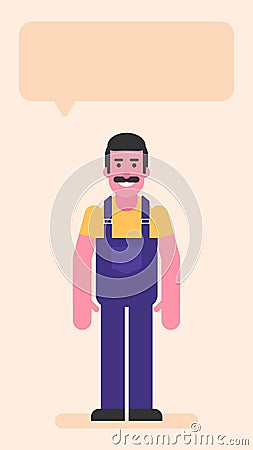 Repairman standing and smiling Vector Illustration