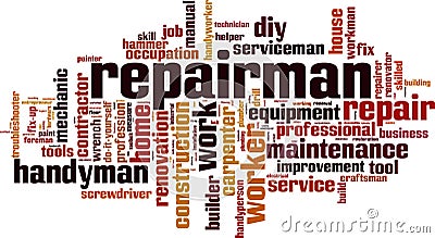 Repairman word cloud Vector Illustration