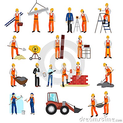 Repairs Construction Builder Set Vector Illustration