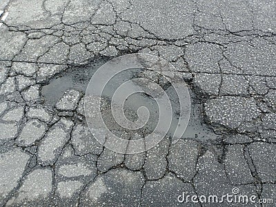 Our roads are in extremely poor condition, and the municipalities lack the money Stock Photo