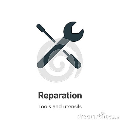Reparation vector icon on white background. Flat vector reparation icon symbol sign from modern tools and utensils collection for Vector Illustration