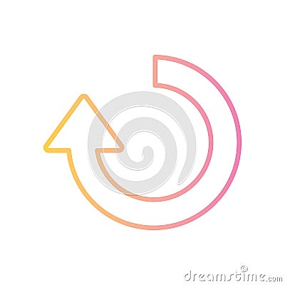 Repeat arrow to left direction gradient style icon vector design Vector Illustration
