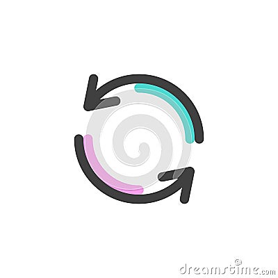 Repeat button filled outline icon Vector Illustration