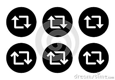 Repeat button icon set collection. Reload, repost concept Vector Illustration