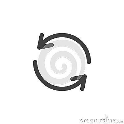 Repeat button line icon Vector Illustration