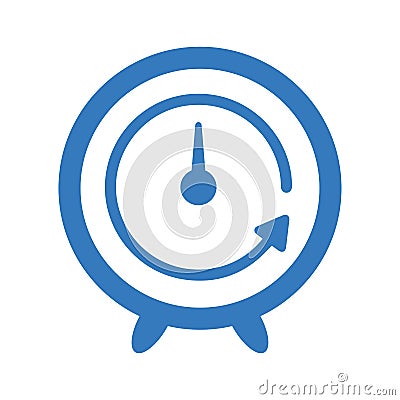 Repeat, clock,, reload, refresh, time icon. Blue vector Vector Illustration
