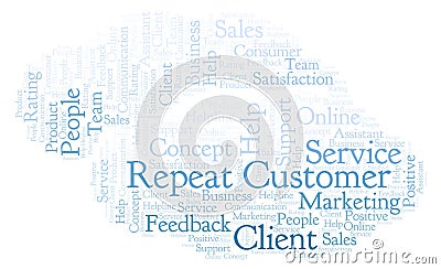 Repeat Customer word cloud. Stock Photo