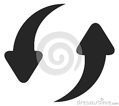 Repeat icon. Two black arrow. Sync symbol Vector Illustration