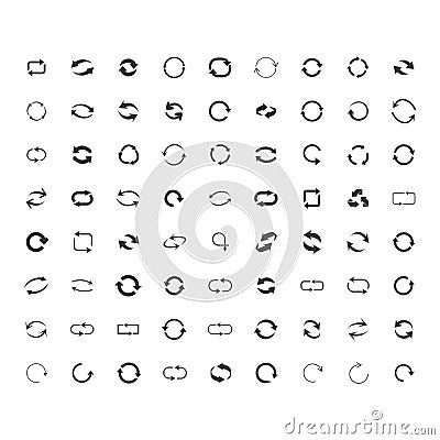 Repeat icons set. set of 72 refresh filled icons such as reload, update, reload, replay, loading arrow icons. repeat icons set Cartoon Illustration