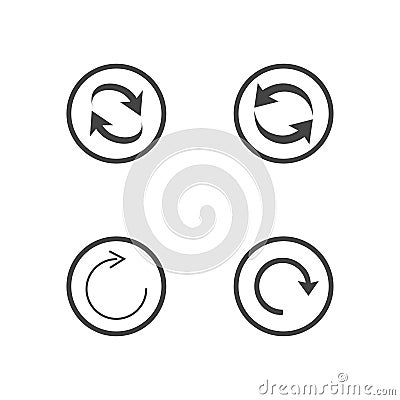Repeat icons set. set of 4 refresh filled icons such as reload, update, reload, replay, loading arrow icons. repeat icons set Stock Photo
