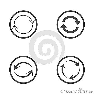 Repeat icons set. set of 4 refresh filled icons such as reload, update, reload, replay, loading arrow icons. repeat icons set Stock Photo