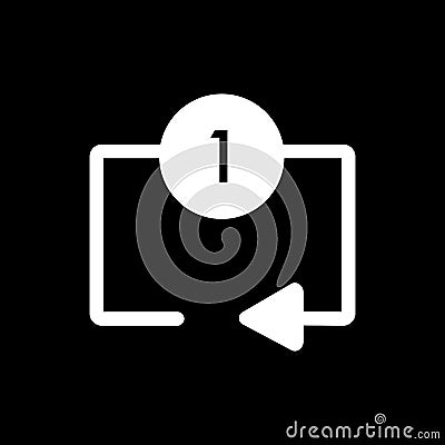 Repeat media player icon. Repeat one track symbol. Vector Illustration