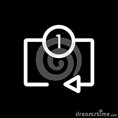 Repeat media player icon. Repeat one track symbol. Vector Illustration