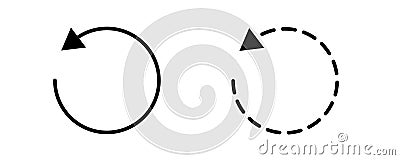 Repeat isolated icon, reload content linear icon, refresh page outline and dash vector icon Vector Illustration