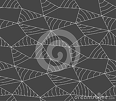 Repeat Ornament Graphic Web Array Pattern. Seamless Linear Vector, Poly Background Texture. Repetitive Asian Polygon, Decor Vector Illustration