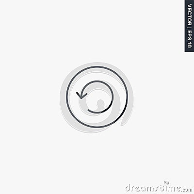 Repeat, reload, linear style sign for mobile concept and web design Vector Illustration
