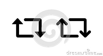 Repeat, repost icon in rounded edge style. Retweet arrow sign symbol Vector Illustration